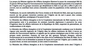 في بيان شديد اللهجة.. مالي تدين تدخل الجزائر في شؤونها الداخلية وتفضح دعم الكابرانات المتواصل لجماعات إرهابية