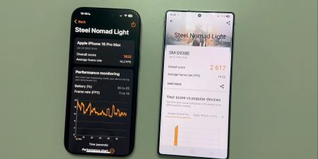 Galaxy S25 Ultra يتفوق بنسبة 36% على iPhone 16 Pro Max في اختبار أداء مكثف للرسوميات